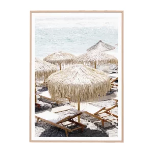 Print – Palm Umbrellas/Oak Frame